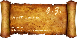 Graff Zenina névjegykártya